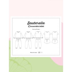 Grasshopper pattern baby set 6-24 months - Calissone