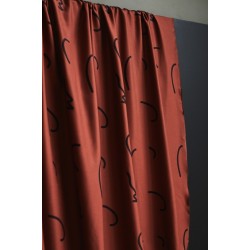 Doodle viscose twill Lines - Brick - Calissone