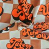 Seventies check jersey - Brown-Orange - Calissone