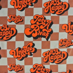 Seventies check jersey - Brown-Orange - Calissone