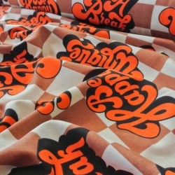 Seventies check jersey - Brown-Orange - Calissone