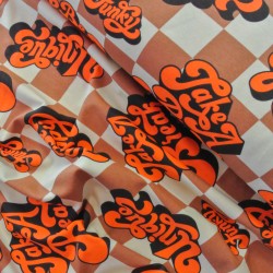 Seventies check jersey - Brown-Orange - Calissone