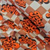 Seventies check jersey - Brown-Orange - Calissone