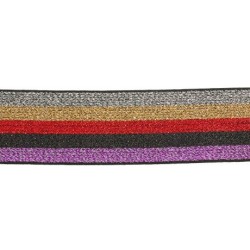 Elastic ribbon Lurex striped 38mm - Calissone