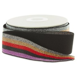 Elastic ribbon Lurex striped 38mm - Calissone