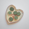 Green tail velvet button 20mm - Calissone