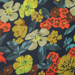 Viscose floral spring - Yellow / Coquelicot - Calissone