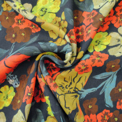Viscose floral spring - Yellow / Coquelicot - Calissone