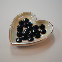 Glossy black button 12mm - Calissone