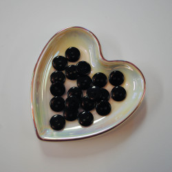 Glossy black button 12mm - Calissone