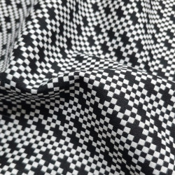 Pixel Woven Cotton - Black & white - Calissone