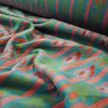 Jacquard cotton woven retro flowers and stripes - Calissone