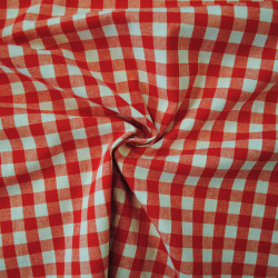 Coton vichy rouge - Grands carreaux - Calissone