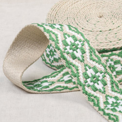 40mm ethnic strap - Bright green & beige - Calissone