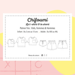 Pattern Chifoumi shorts & t-shirt set - Duo 3-12 years + Adult - Calissone