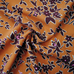 Viscose fleurs de mistral - Ocre - Calissone