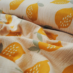Double cotton gauze - Lemons - Calissone