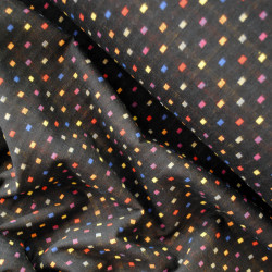 Harlequin polka dot woven cotton - Black - Calissone