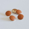 Brown leather tail button 22mm - Calissone