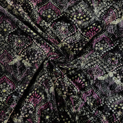 Smooth Indian velvet - Green / Pink - Calissone