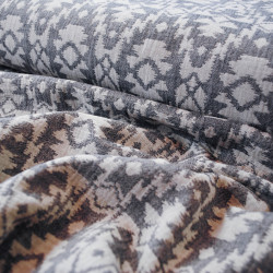 Graphic cotton jacquard - Blue - Calissone