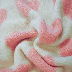 Teddy - Faux fur fleece - Pink heart (coupon) - Calissone