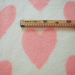 Teddy - Faux fur fleece - Pink heart (coupon) - Calissone