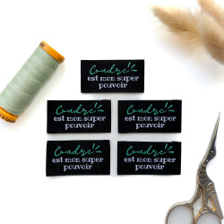 Etiquettes Romarine - Modèle Coudre est mon super pouvoir (vert) - Calissone