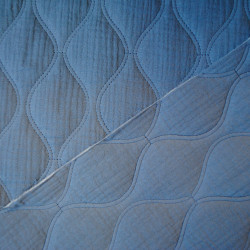 Double gauze quilted wave - Jeans blue - Calissone