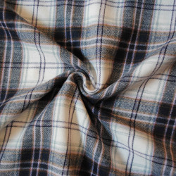 White tartan flannel - navy blue - Calissone