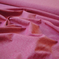 Coton chambray uni framboise - Calissone
