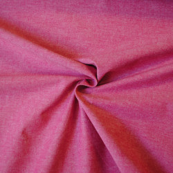 Coton chambray uni framboise - Calissone