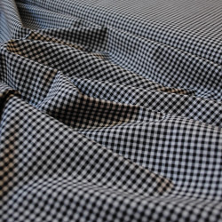Black gingham cotton - Small checks - Calissone