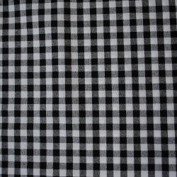Black gingham cotton - Large checks - Calissone