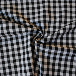 Black gingham cotton - Large checks - Calissone