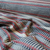 Cotton striped jacquard - Gray and red - Calissone
