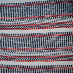 Cotton striped jacquard - Gray and red - Calissone