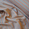 Cotton striped jacquard - Coral and blue - Calissone