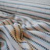Cotton striped jacquard - Black and blue - Calissone