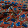 Indian fabric Flower ocher/blue - Calissone