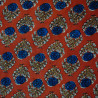 Indian fabric Flower ocher/blue - Calissone