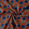 Indian fabric Flower ocher/blue - Calissone