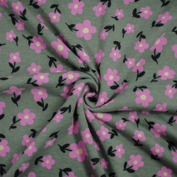 Floral sweatshirt - Almond and pink green - Calissone