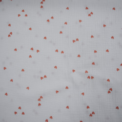 Double cotton gauze heart - White - Calissone