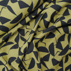 Viscose stretch géométrique - Vert olive - Calissone
