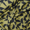 Viscose stretch géométrique - Vert olive - Calissone