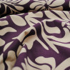 Canvas Cotton - Monstera - Beige and Violin - Calissone