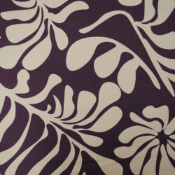 Canvas Cotton - Monstera - Beige and Violin - Calissone