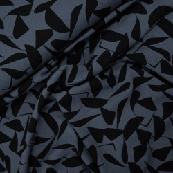 Viscose stretch géométrique - Bleu gris - Calissone