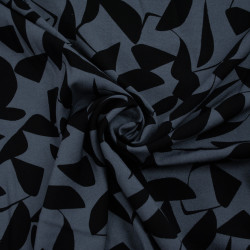 Viscose stretch géométrique - Bleu gris - Calissone